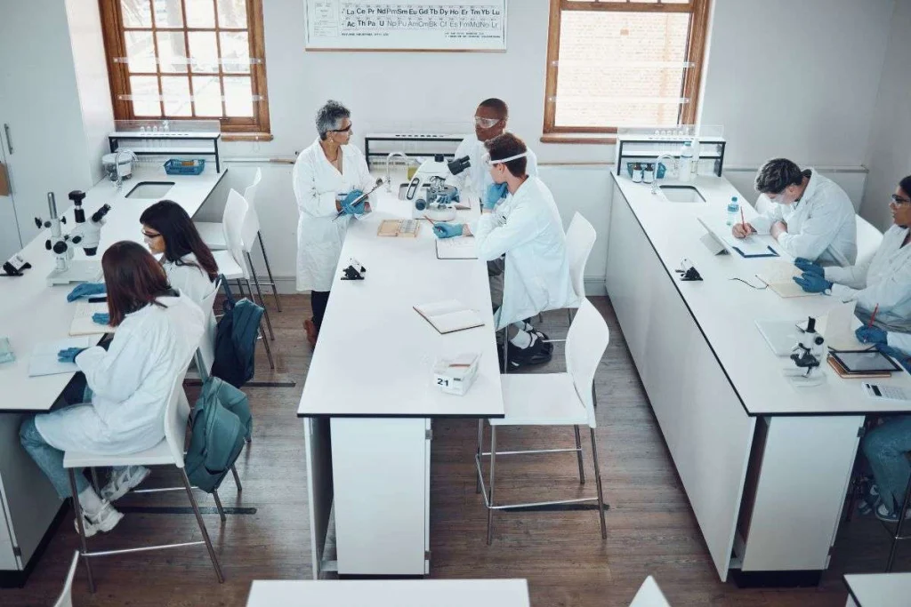 Students in a laboratory