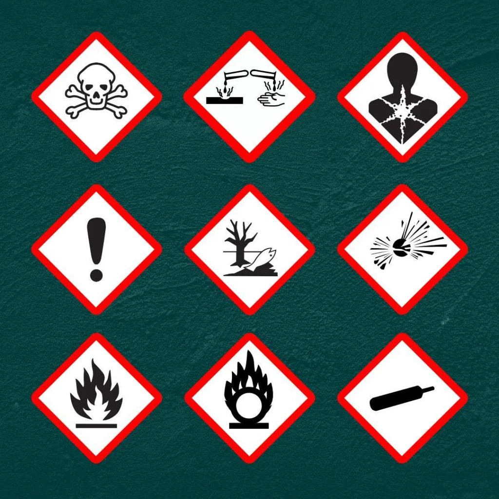 Hazard symbols and labelling
