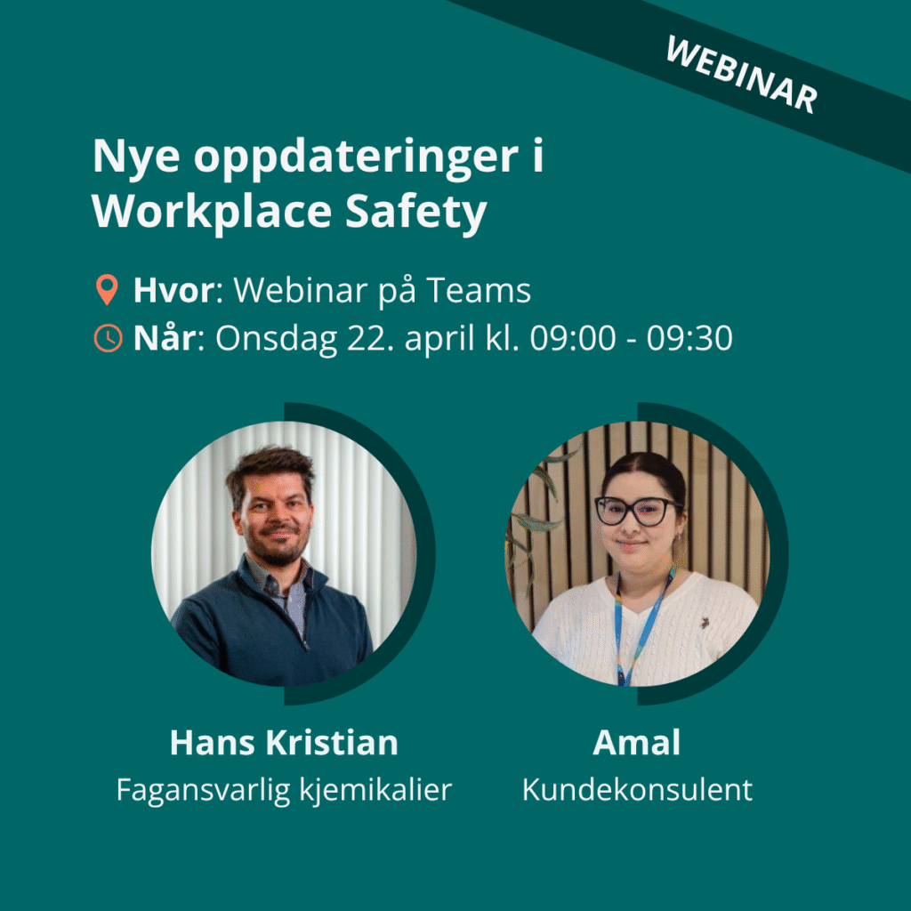Webinar - Nye oppdateringer i Workplace Safety
