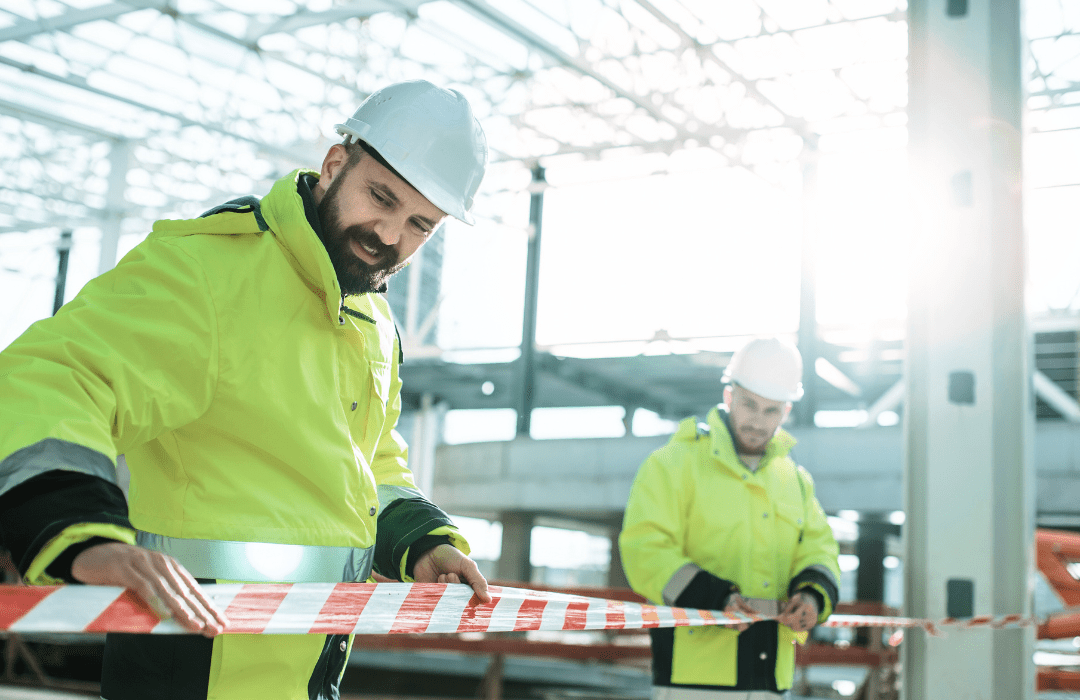 Worker assessing workplace risk